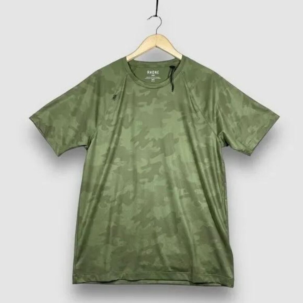 Rhone Reign Performance T-shirt Green Camo Medium